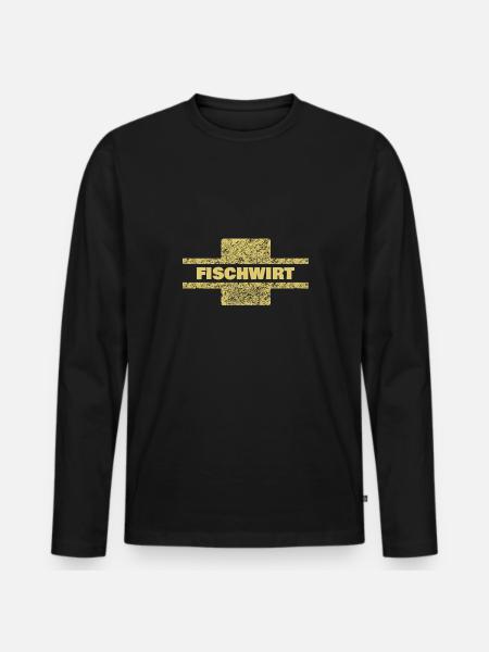 Fish farmer - Men's Premium Organic Long Sleeve Shirt - black