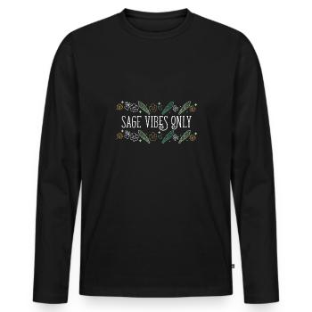 Sage Healer Soul Dealer Smudge Sticks Healing - Men's Premium Organic Long Sleeve Shirt - black - Front - Nico (187cm)