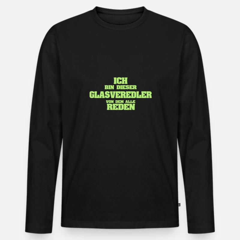 Glasveredler - Männer Premium Bio Langarmshirt - Schwarz