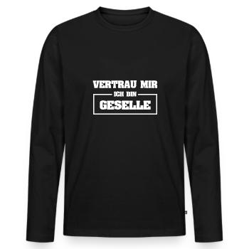 Compagnon comme drôle - T-shirt manches longues Premium bio Homme - noir - Devant - Nico (187cm)