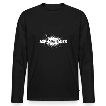 Job Asphalt Worker - Men's Premium Organic Long Sleeve Shirt - black - Front - Nico (187cm)