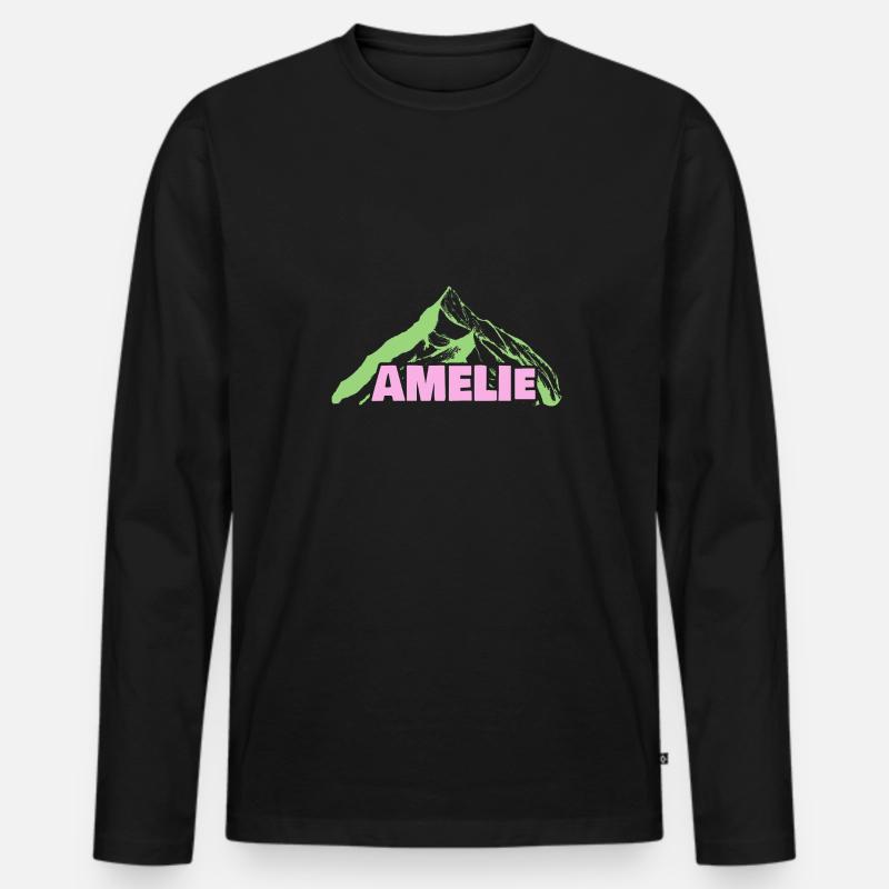 Bergsteigen Amelie - Männer Premium Bio Langarmshirt - Schwarz