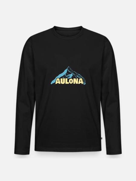 Women's name Aulona - Men's Premium Organic Long Sleeve Shirt - black