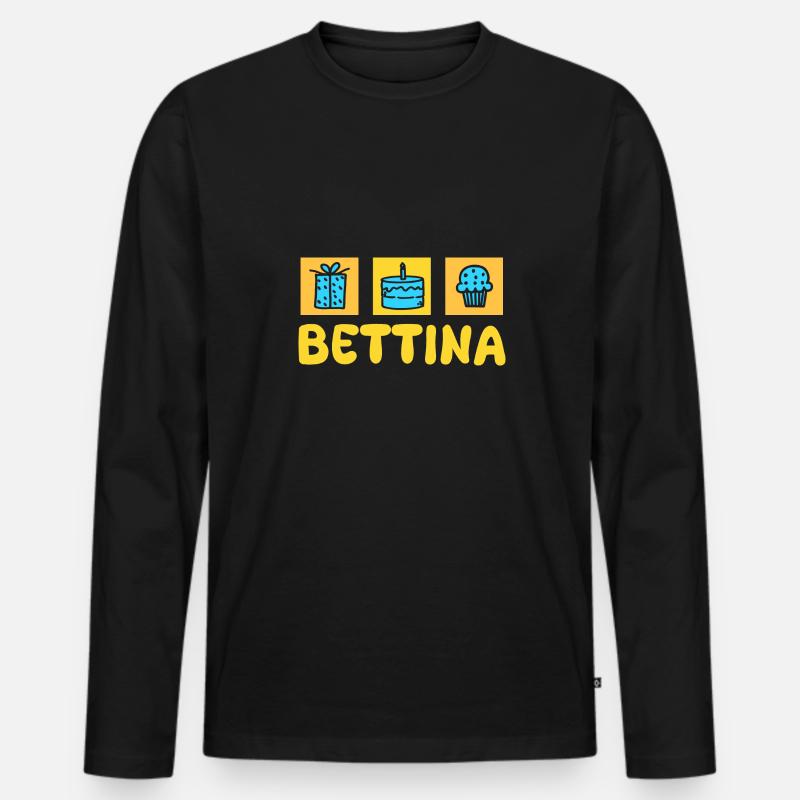 Vorname Bettina - Männer Premium Bio Langarmshirt - Schwarz
