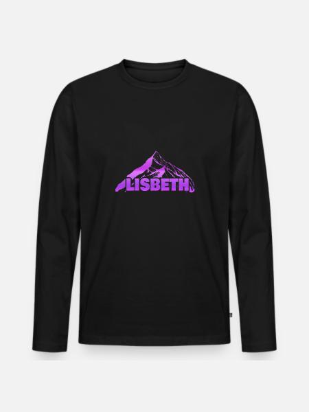 Mount Lisbeth - Men's Premium Organic Long Sleeve Shirt - black