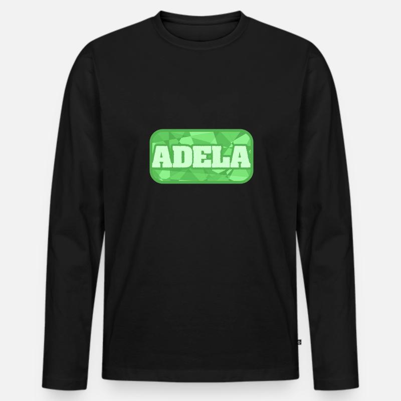Adela - Männer Premium Bio Langarmshirt - Schwarz