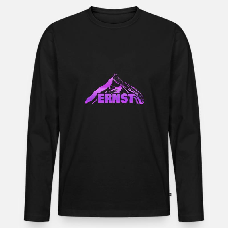 Berg Ernst - Männer Premium Bio Langarmshirt - Schwarz