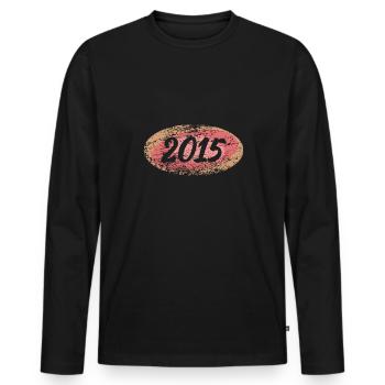 2015 - Männer Premium Bio Langarmshirt - Schwarz - Vorne - Nico (187cm)