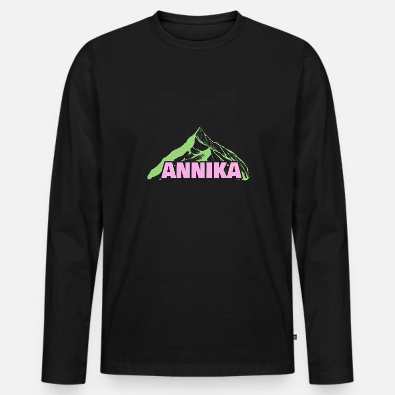 Bergsteigen Annika - Männer Premium Bio Langarmshirt - Schwarz