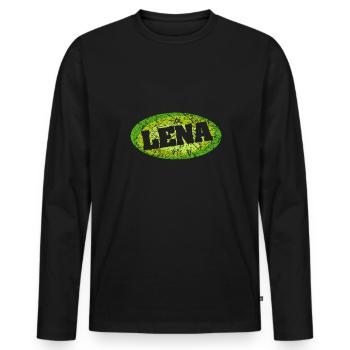 Lena - Men's Premium Organic Long Sleeve Shirt - black - Front - Nico (187cm)