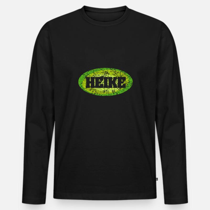 heike - Männer Premium Bio Langarmshirt - Schwarz
