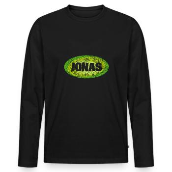 Jonas - T-shirt manches longues Premium bio Homme - noir - Devant - Nico (187cm)