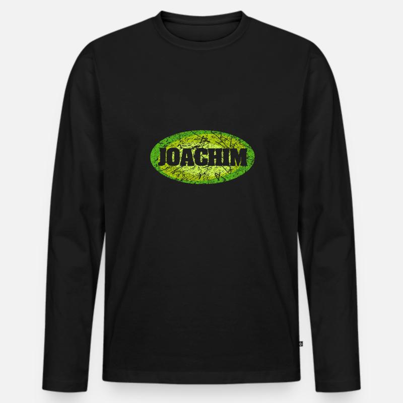 joachim - Männer Premium Bio Langarmshirt - Schwarz