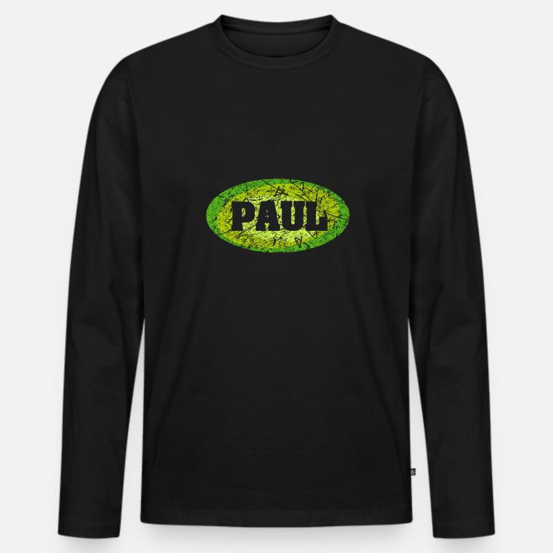 Paul - Männer Premium Bio Langarmshirt - Schwarz