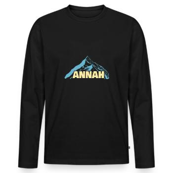Frauenname Annah - Männer Premium Bio Langarmshirt - Schwarz - Vorne - Nico (187cm)