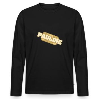 Bio Pauline - Männer Premium Bio Langarmshirt - Schwarz - Vorne - Nico (187cm)