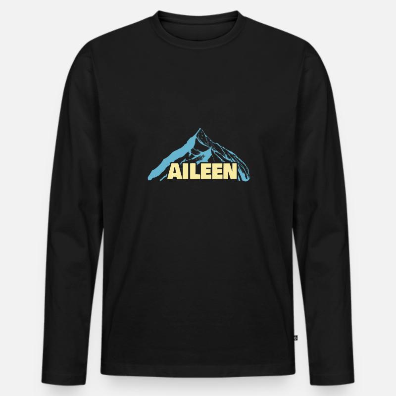 Frauenname Aileen - Männer Premium Bio Langarmshirt - Schwarz