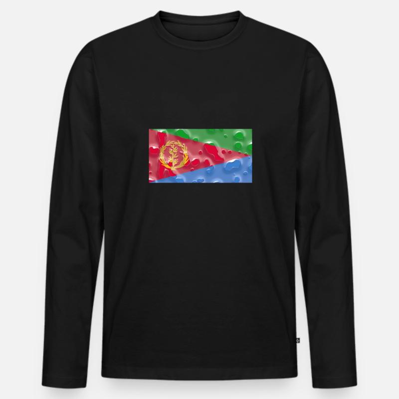 Eritrea als Eritrea - Männer Premium Bio Langarmshirt - Schwarz