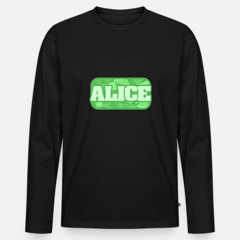 Alice - Männer Premium Bio Langarmshirt - Schwarz