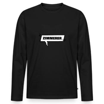 Bildung Zimmerer - Männer Premium Bio Langarmshirt - Schwarz - Vorne - Nico (187cm)