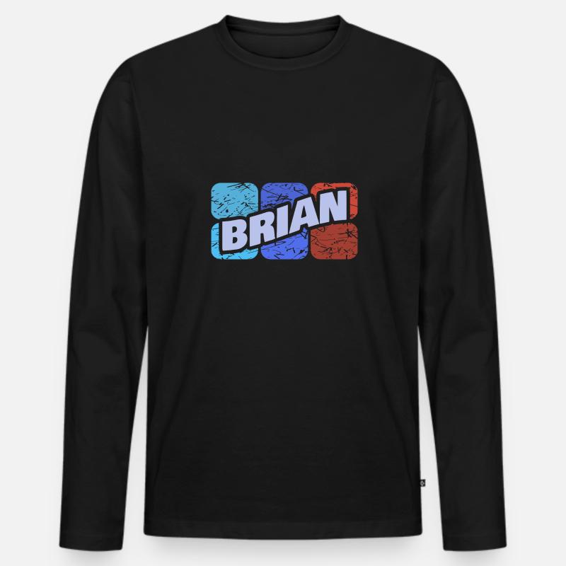 Brian als Brian - Männer Premium Bio Langarmshirt - Schwarz
