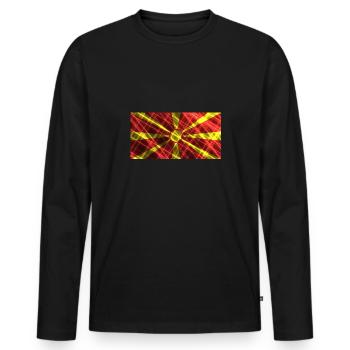 Macédoine du Nord Macédoine du Nord - T-shirt manches longues Premium bio Homme - noir - Devant - Nico (187cm)