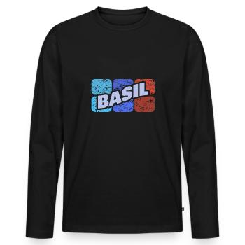 Cadeau pour le basilic - T-shirt manches longues Premium bio Homme - noir - Devant - Nico (187cm)