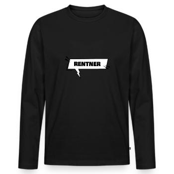 Bildung Rentner - Männer Premium Bio Langarmshirt - Schwarz - Vorne - Nico (187cm)