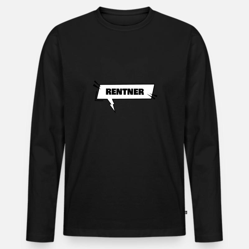 Bildung Rentner - Männer Premium Bio Langarmshirt - Schwarz