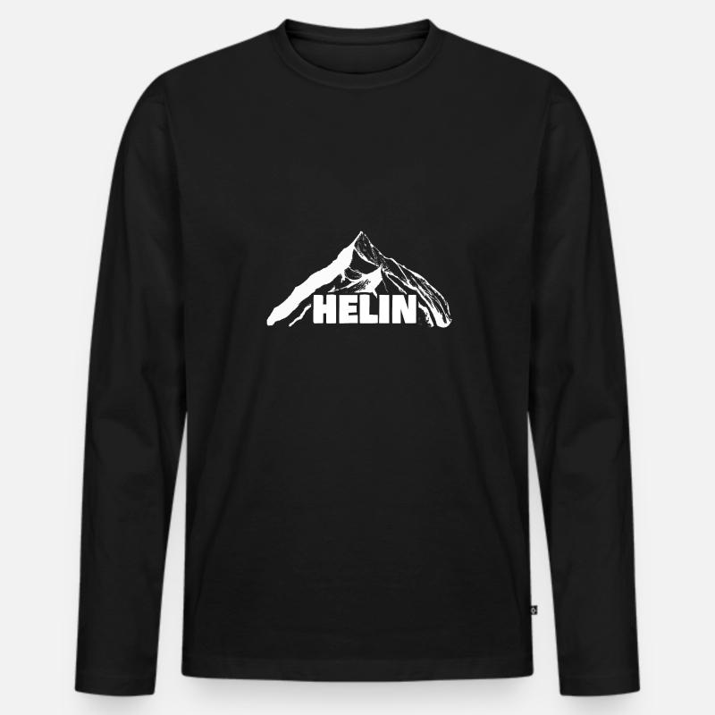 Helin als Klettern - Männer Premium Bio Langarmshirt - Schwarz