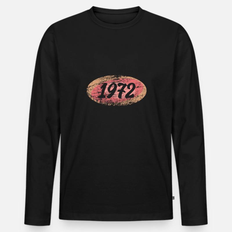1972 - Männer Premium Bio Langarmshirt - Schwarz