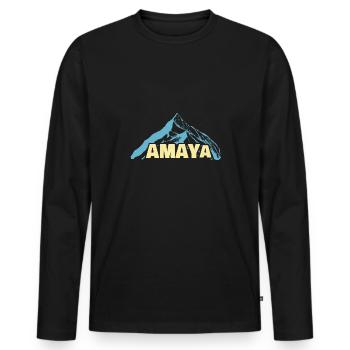 Frauenname Amaya - Männer Premium Bio Langarmshirt - Schwarz - Vorne - Nico (187cm)