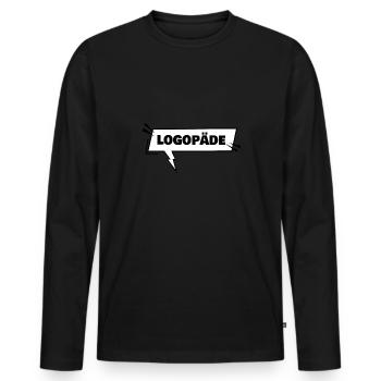 Logopäde als Bildung - Männer Premium Bio Langarmshirt - Schwarz - Vorne - Nico (187cm)