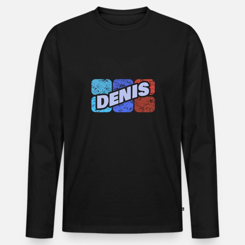 Denis - Männer Premium Bio Langarmshirt - Schwarz