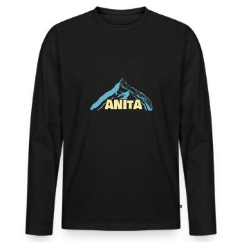 Anita als Frauenname - Männer Premium Bio Langarmshirt - Schwarz - Vorne - Nico (187cm)
