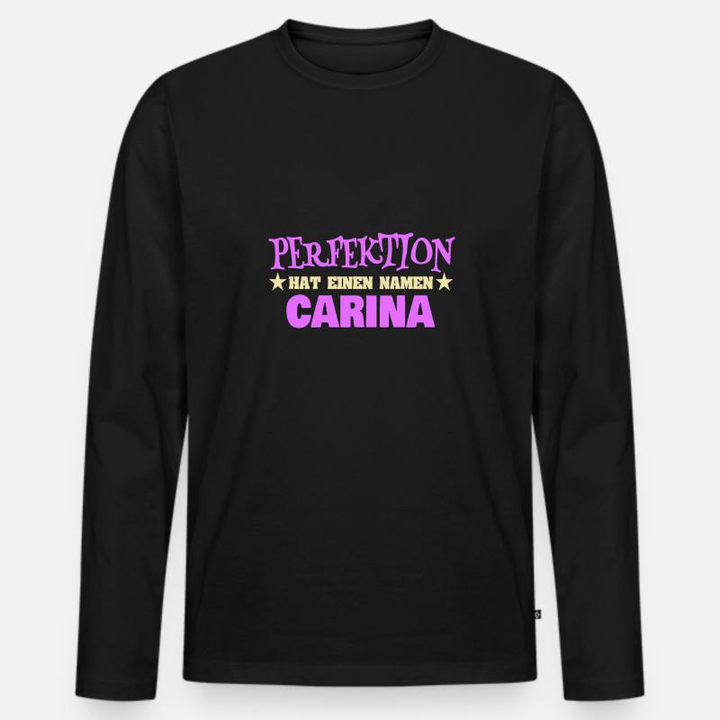Carina - Männer Premium Bio Langarmshirt - Schwarz