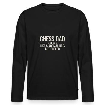 Chess Father Chess Dad Chess Set - Men's Premium Organic Long Sleeve Shirt - black - Front - Nico (187cm)