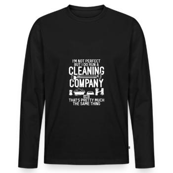House Cleaning Gift Cleaning Services Maid - Men's Premium Organic Long Sleeve Shirt - black - Front - Nico (187cm)