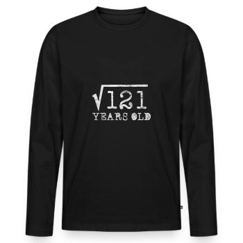 Square Root of 121 : 11th Birthday 11 Years Old - T-shirt manches longues Premium bio Homme - noir - Devant - Nico (187cm)