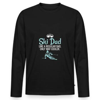 Ski Dad Funny Cute Winter Skiing Gift - Männer Premium Bio Langarmshirt - Schwarz - Vorne - Nico (187cm)
