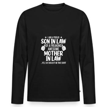 I’M A Proud Son In Law Of A Freaking Awesome - T-shirt manches longues Premium bio Homme - noir - Devant - Nico (187cm)