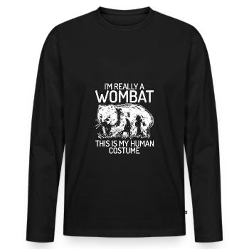 Je suis vraiment un wombat drôle aime wombat - T-shirt manches longues Premium bio Homme - noir - Devant - Nico (187cm)