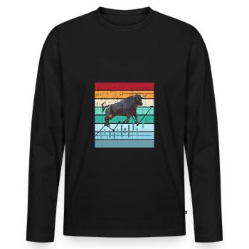 Crypto Trading Hodl Market Trader Bitcoin Trader - T-shirt manches longues Premium bio Homme - noir - Devant - Nico (187cm)
