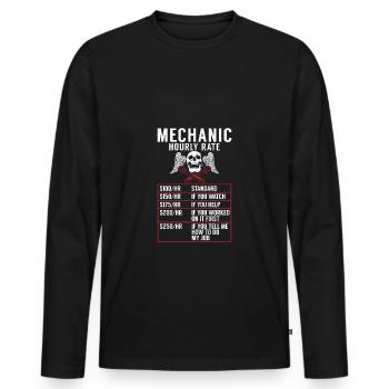 Taux de mécanicien Atelier de taux horaire de - T-shirt manches longues Premium bio Homme - noir - Devant - Nico (187cm)