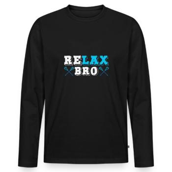 Joueur de crosse Realx Bro - T-shirt manches longues Premium bio Homme - noir - Devant - Nico (187cm)