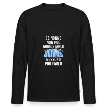 Se Nonno non puo Aggiustarlo Nessuno puo Farlo - Männer Premium Bio Langarmshirt - Schwarz - Vorne - Nico (187cm)