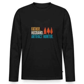 Arrowhead Hunting Arrowhead Collector - Men's Premium Organic Long Sleeve Shirt - black - Front - Nico (187cm)
