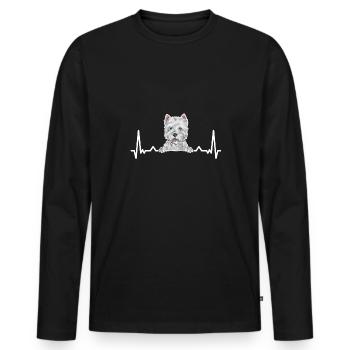 West Highland White Terrier Westie - Männer Premium Bio Langarmshirt - Schwarz - Vorne - Nico (187cm)