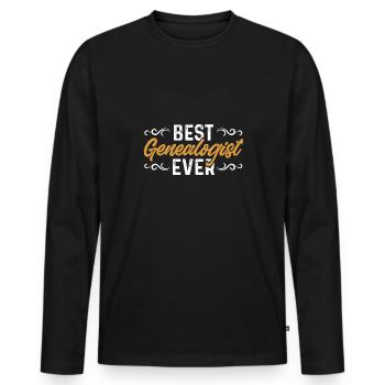 Généalogie Généalogie Généalogiste - T-shirt manches longues Premium bio Homme - noir - Devant - Nico (187cm)