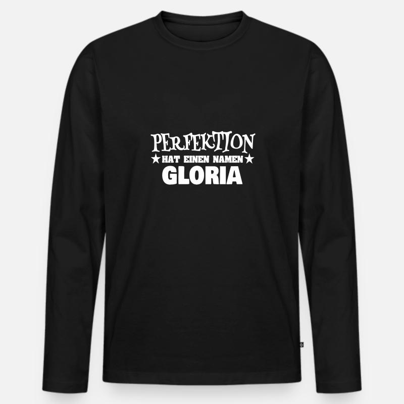 Perfektion Gloria - Männer Premium Bio Langarmshirt - Schwarz